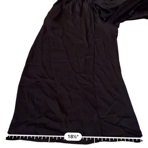 RTR Rosetta Getty Collective Black Satin Crossover Wide Leg Pull-On Pants Sz 16 - Picture 15 of 16